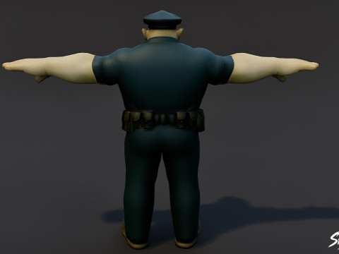 Paquete de pose T del ogro policial Modelo 3D