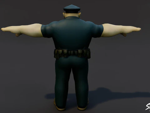 Police Ogre T-Pose Pack 3D Model
