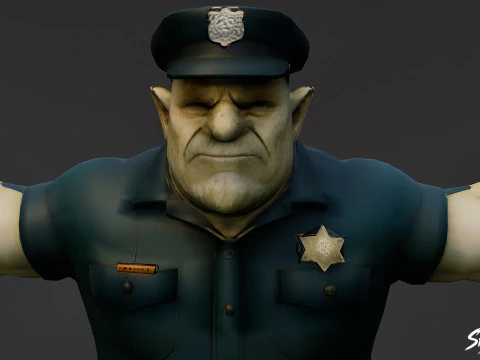 Police Ogre T-Pose Pack 3D Model