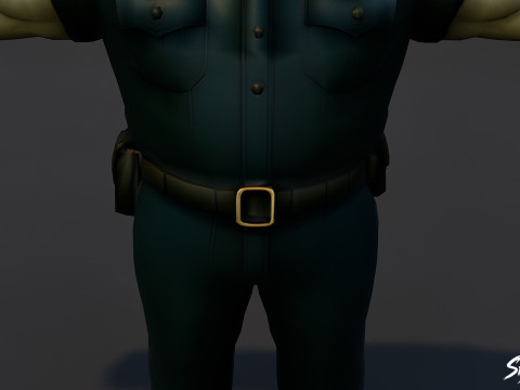 Paquete de pose T del ogro policial Modelo 3D