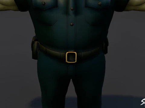 Police Ogre T-Pose Pack 3D Model
