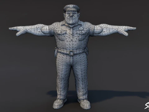 Police Ogre T-Pose Pack 3D Model