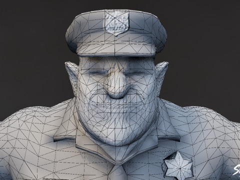 Paquete de pose T del ogro policial Modelo 3D