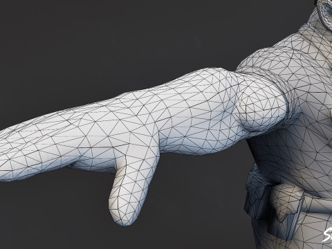 Paquete de pose T del ogro policial Modelo 3D