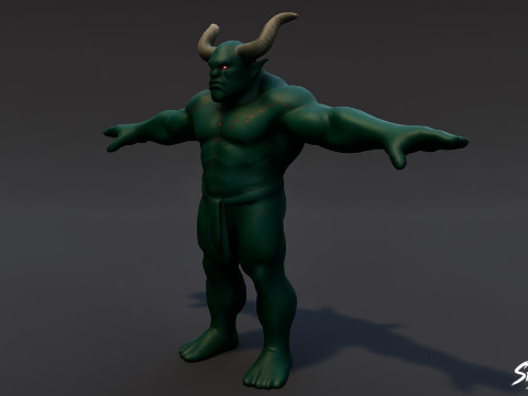 Shadow Ogre T-Pose Paketi 3D Model