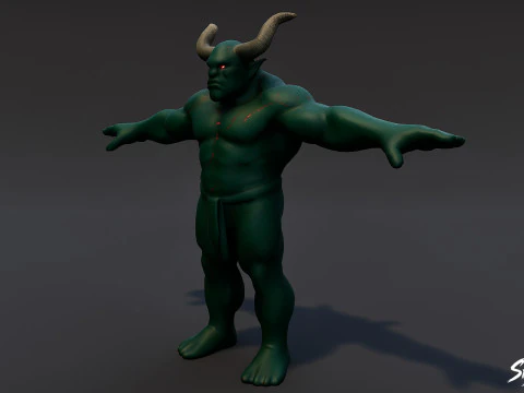 Shadow Ogre T-Pose Pack 3D Model