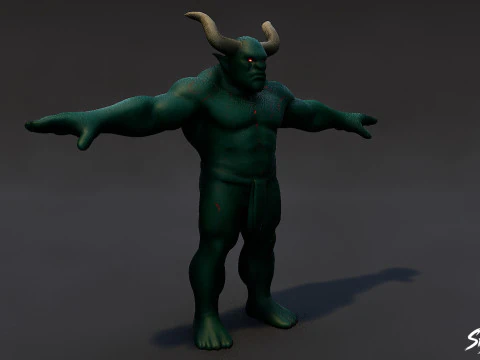Shadow Ogre T-Pose Pack 3D Model