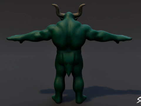 Shadow Ogre T-Pose Pack 3D Model
