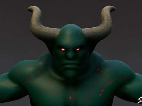 Shadow Ogre T-Pose Pack 3D Model