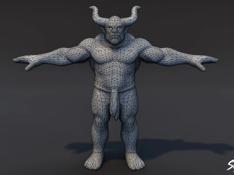 Shadow Ogre T-Pose Pack 3D Model