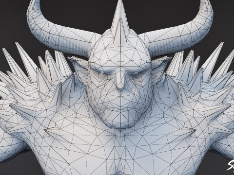 尖刺食人魔 T 字姿势包 3D 模型