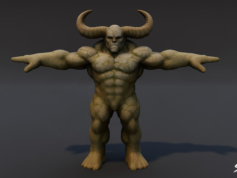 Paquete de pose T de ogro de piedra Modelo 3D