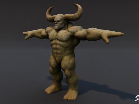 Stone Ogre T-Pose Pack 3D Model