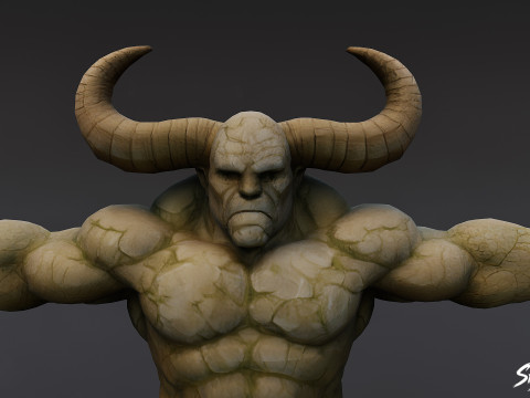 Stone Ogre T-Pose Pack 3D Model