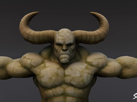Stone Ogre T-Pose Pack 3D Model
