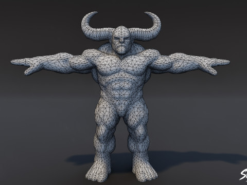 Stone Ogre T-Pose Pack 3D Model