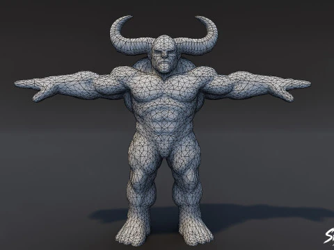 Stone Ogre T-Pose Pack 3D Model