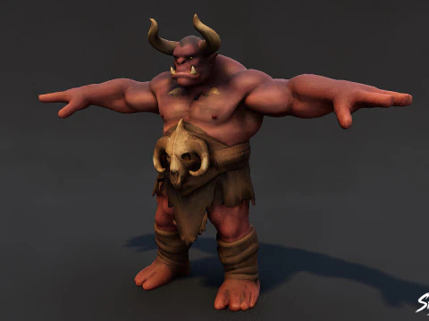 Warrior Ogre T-Pose Pack 3D Model