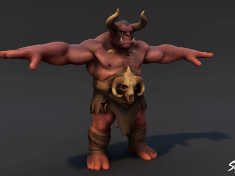 Warrior Ogre T-Pose Pack 3D Model