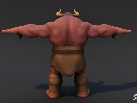 Paquete de pose T del ogro guerrero Modelo 3D