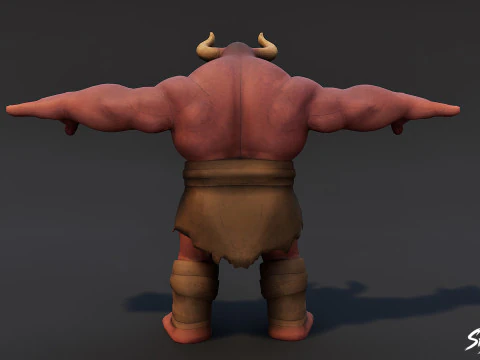 Warrior Ogre T-Pose Pack 3D Model