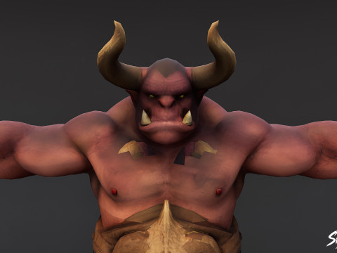 Paquete de pose T del ogro guerrero Modelo 3D