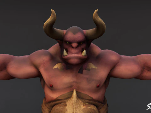 Warrior Ogre T-Pose Pack 3D Model