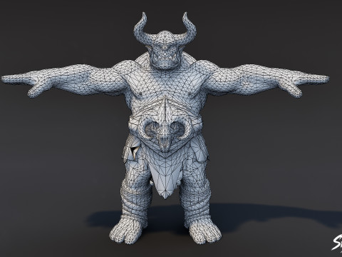 Paquete de pose T del ogro guerrero Modelo 3D