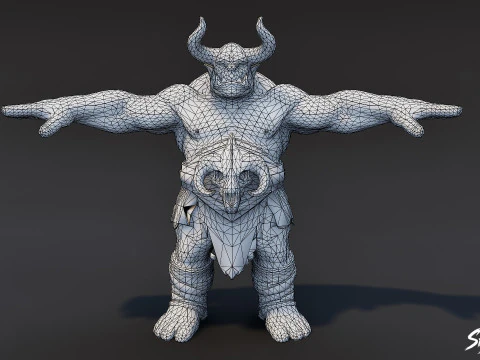Warrior Ogre T-Pose Pack 3D Model