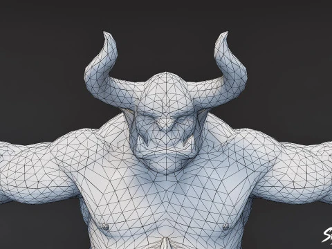 Warrior Ogre T-Pose Pack 3D Model