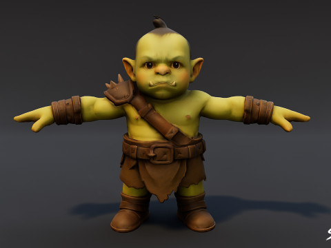 Paquete de pose T del ogro joven Modelo 3D