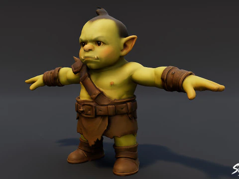 Young Ogre T-Pose Pack 3D Model