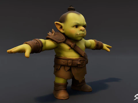 Young Ogre T-Pose Pack 3D Model
