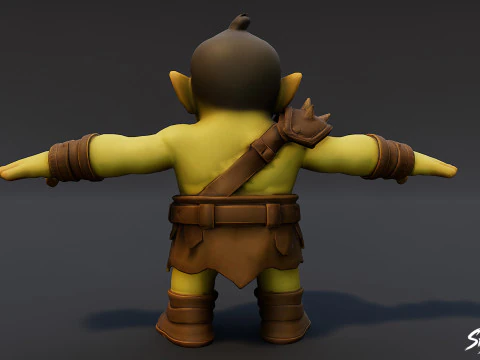 Young Ogre T-Pose Pack 3D Model