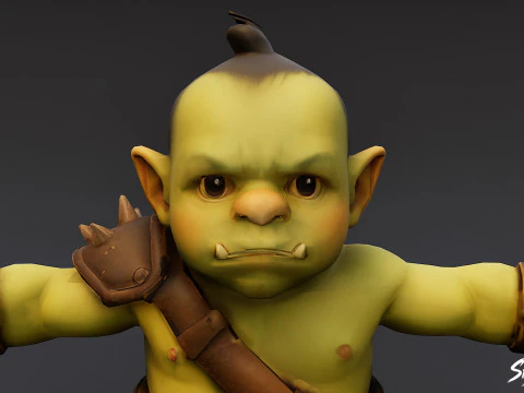 Young Ogre T-Pose Pack 3D Model
