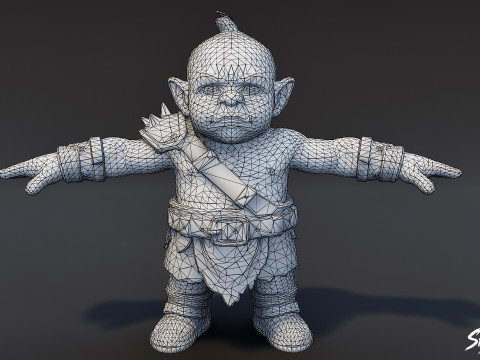 यंग ओग्रे टी-पोज़ पैक 3D मॉडल