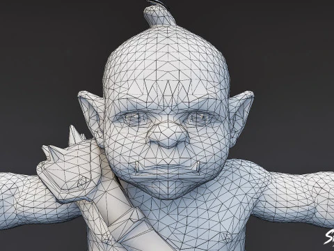 Young Ogre T-Pose Pack 3D Model