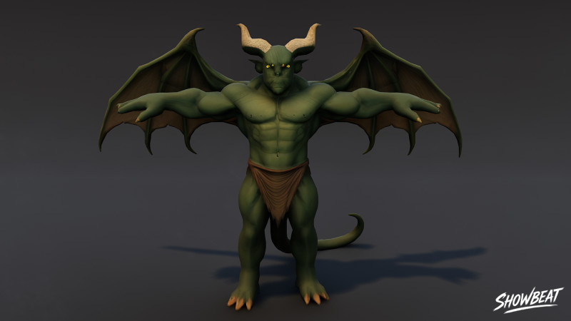 Gevleugelde Ogre T-Pose-pakket 3D Model .c4d .max .obj .3ds .fbx .stl .blend 