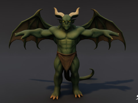 Paquete de pose T del ogro alado Modelo 3D