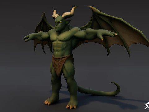 Winged Ogre T-Pose Pack 3D Model