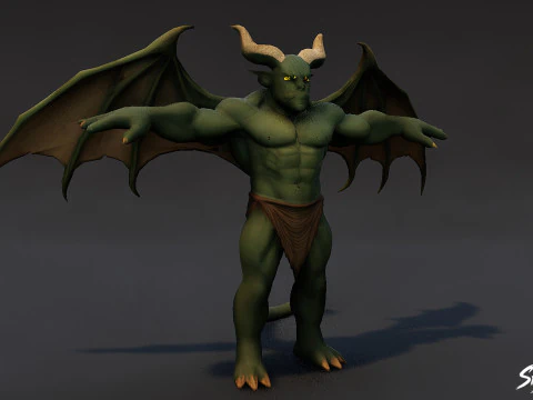Winged Ogre T-Pose Pack 3D Model