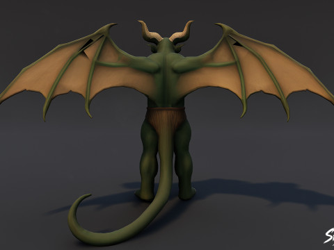 Gevleugelde Ogre T-Pose-pakket 3D Model