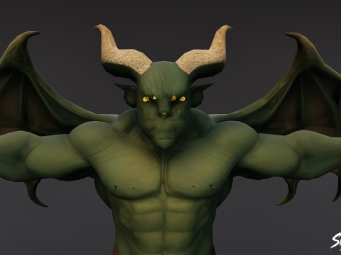 Gevleugelde Ogre T-Pose-pakket 3D Model