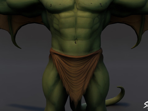 Gevleugelde Ogre T-Pose-pakket 3D Model