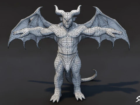 Winged Ogre T-Pose Pack 3D Model
