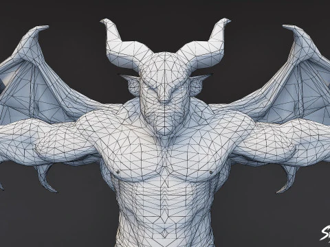 Winged Ogre T-Pose Pack 3D Model
