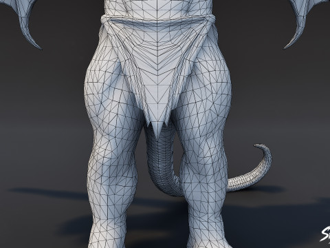 Gevleugelde Ogre T-Pose-pakket 3D Model