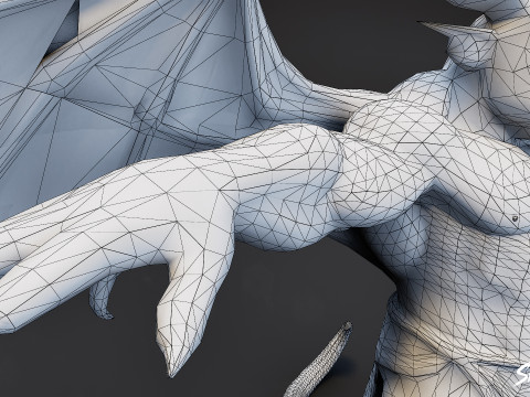 Gevleugelde Ogre T-Pose-pakket 3D Model