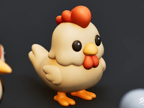 Cartoon Bird Plush Pack 3D Model