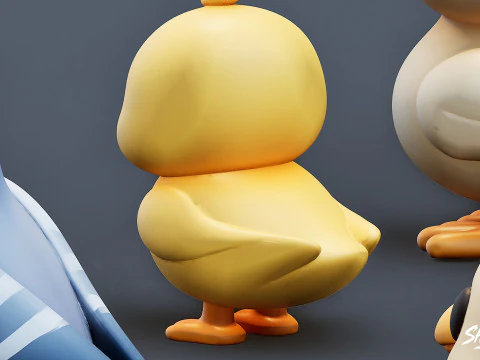 Cartoon Bird Plush Pack 3D Model